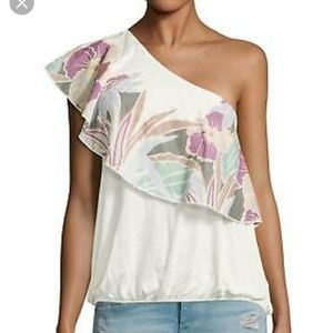 Free People Annka sz M one shoulder bubble Ivory